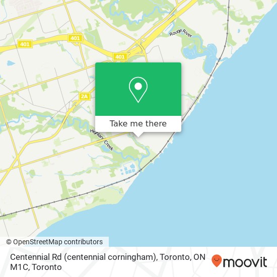 Centennial Rd (centennial corningham), Toronto, ON M1C map