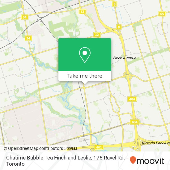 Chatime Bubble Tea Finch and Leslie, 175 Ravel Rd map