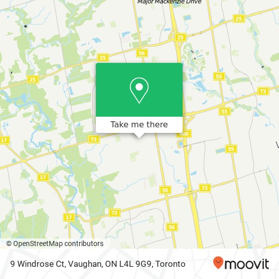 9 Windrose Ct, Vaughan, ON L4L 9G9 map
