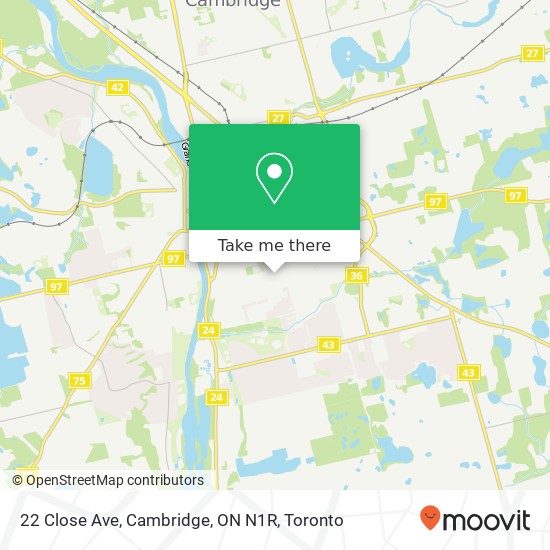 22 Close Ave, Cambridge, ON N1R map
