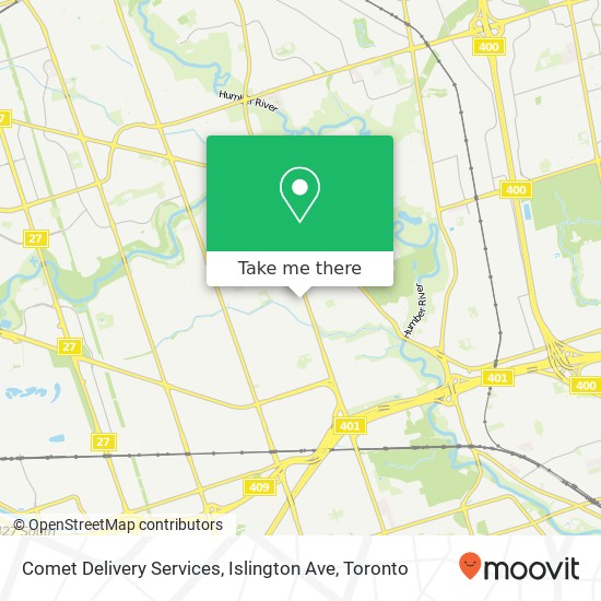 Comet Delivery Services, Islington Ave map