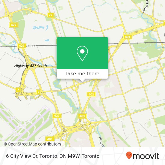 6 City View Dr, Toronto, ON M9W map