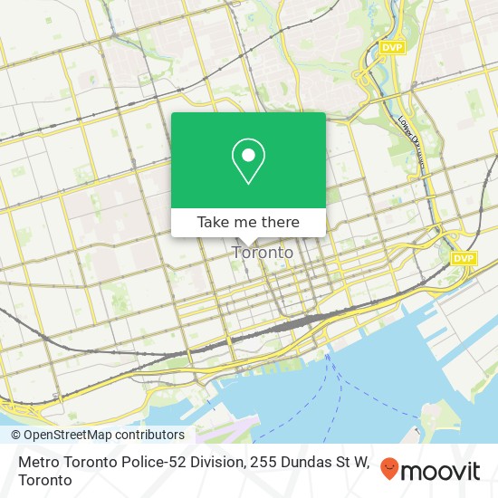 Metro Toronto Police-52 Division, 255 Dundas St W map