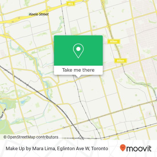 Make Up by Mara Lima, Eglinton Ave W map