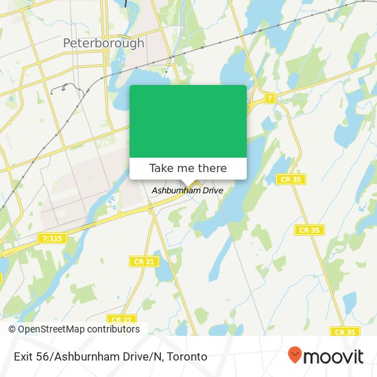 Exit 56/Ashburnham Drive/N map