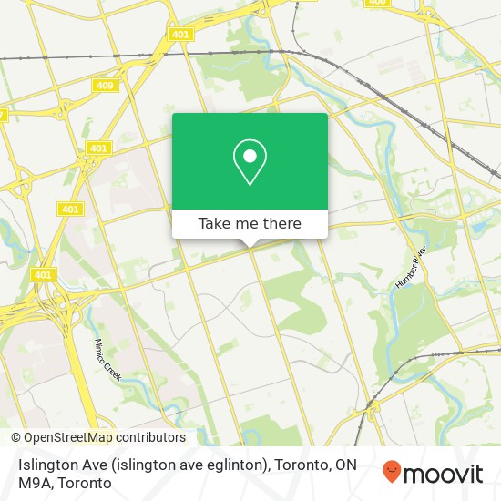 Islington Ave (islington ave eglinton), Toronto, ON M9A map