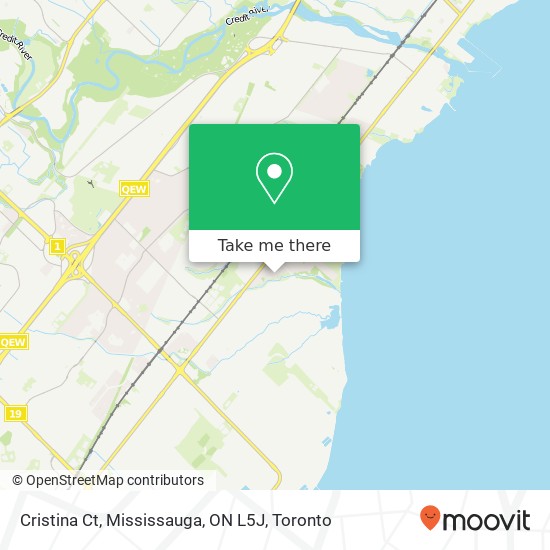 Cristina Ct, Mississauga, ON L5J map