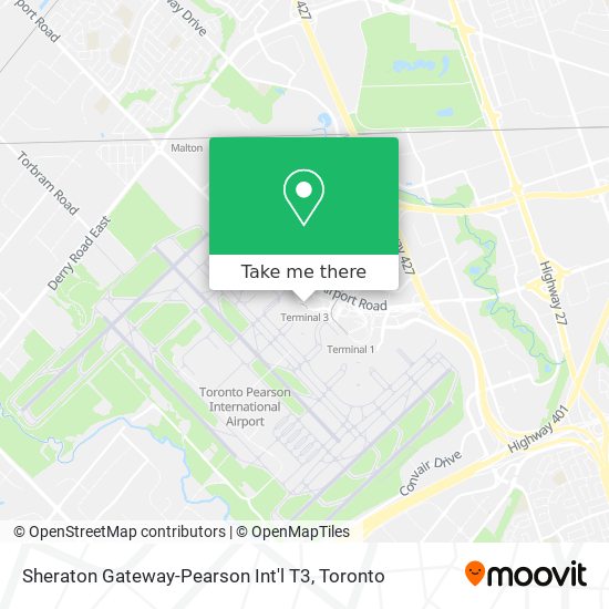 Sheraton Gateway-Pearson Int'l T3 map