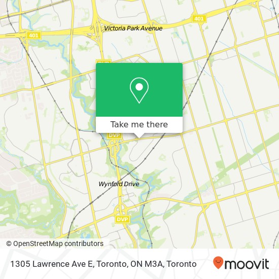1305 Lawrence Ave E, Toronto, ON M3A map