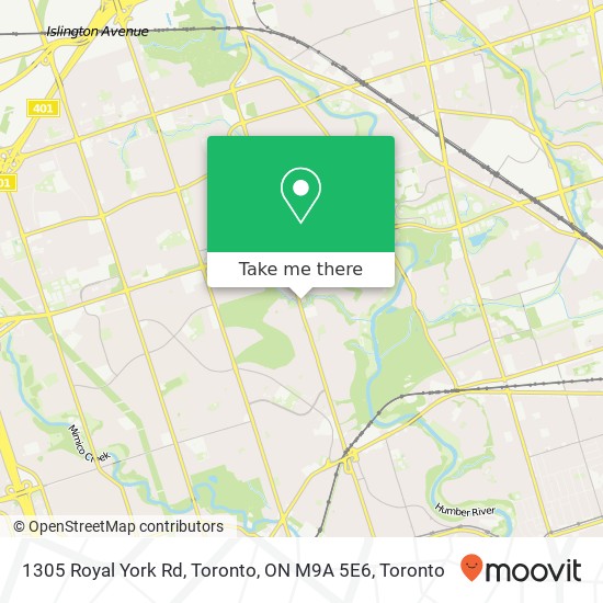 1305 Royal York Rd, Toronto, ON M9A 5E6 map