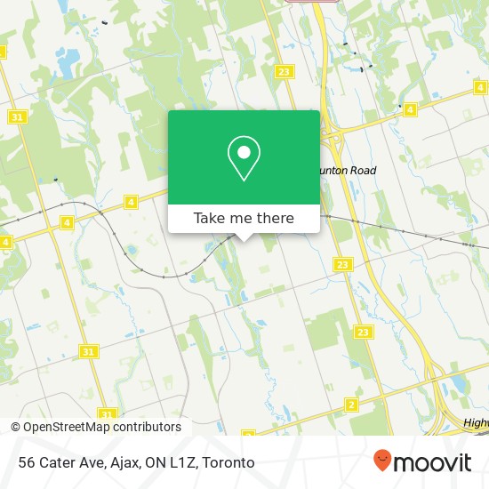 56 Cater Ave, Ajax, ON L1Z map