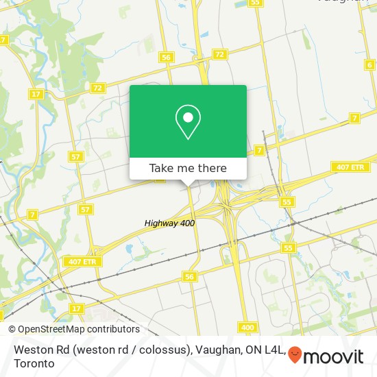 Weston Rd (weston rd / colossus), Vaughan, ON L4L map