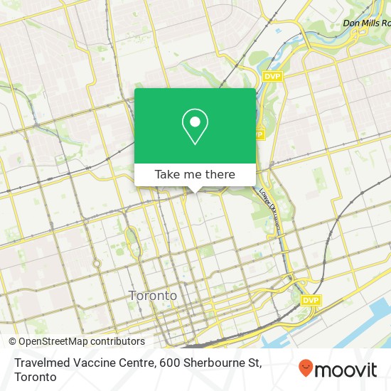 Travelmed Vaccine Centre, 600 Sherbourne St map