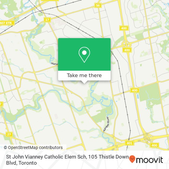 St John Vianney Catholic Elem Sch, 105 Thistle Down Blvd map