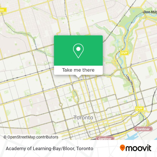Academy of Learning-Bay/Bloor map