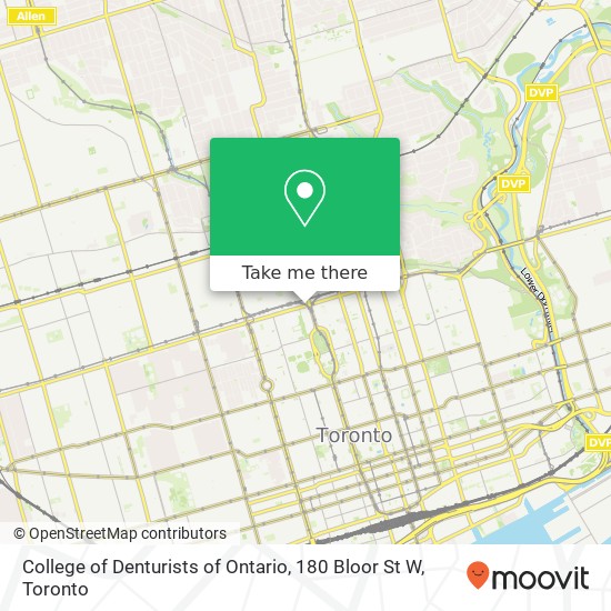College of Denturists of Ontario, 180 Bloor St W map