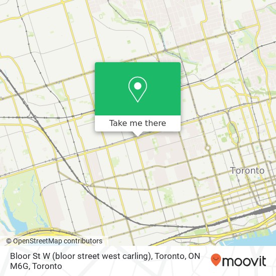 Bloor St W (bloor street west carling), Toronto, ON M6G plan