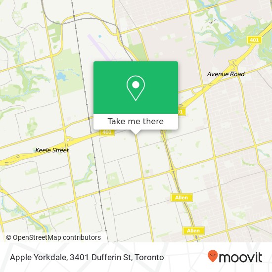 Apple Yorkdale, 3401 Dufferin St map