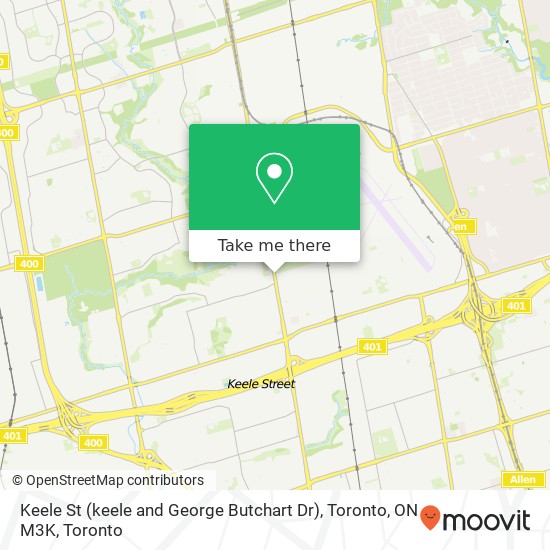 Keele St (keele and George Butchart Dr), Toronto, ON M3K map