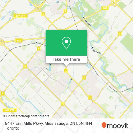 6447 Erin Mills Pkwy, Mississauga, ON L5N 4H4 map