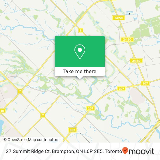 27 Summit Ridge Ct, Brampton, ON L6P 2E5 map