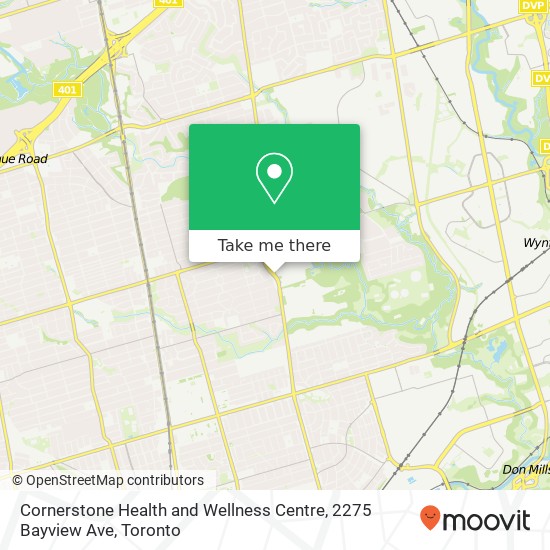 Cornerstone Health and Wellness Centre, 2275 Bayview Ave map