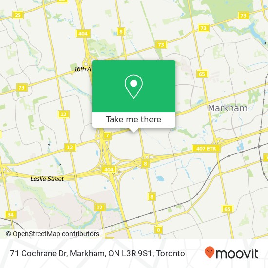 71 Cochrane Dr, Markham, ON L3R 9S1 map