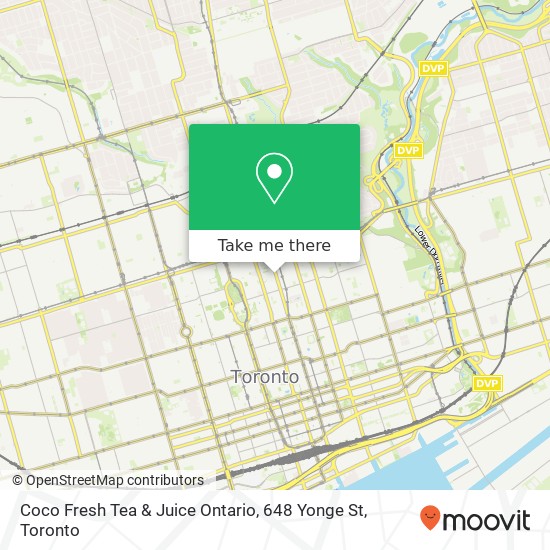 Coco Fresh Tea & Juice Ontario, 648 Yonge St map