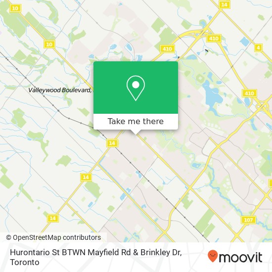 Hurontario St BTWN Mayfield Rd & Brinkley Dr map