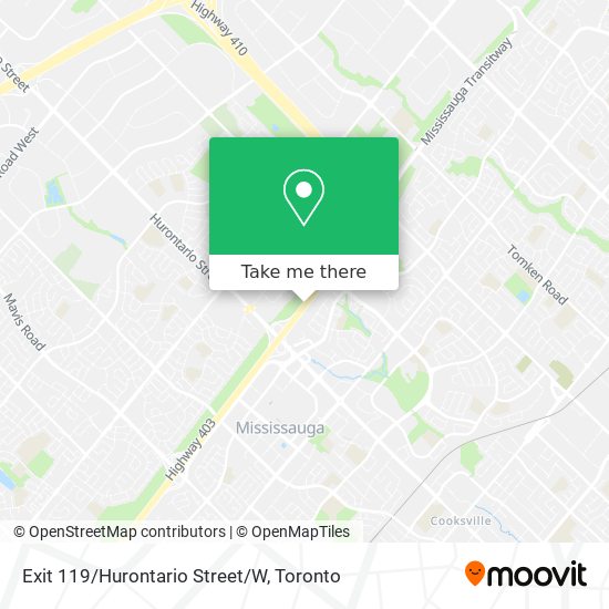 Exit 119/Hurontario Street/W map