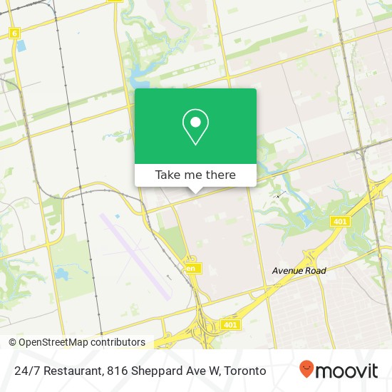 24 / 7 Restaurant, 816 Sheppard Ave W map