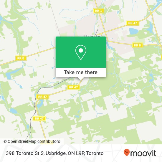 398 Toronto St S, Uxbridge, ON L9P map