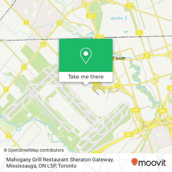 Mahogany Grill Restaurant Sheraton Gateway, Mississauga, ON L5P map