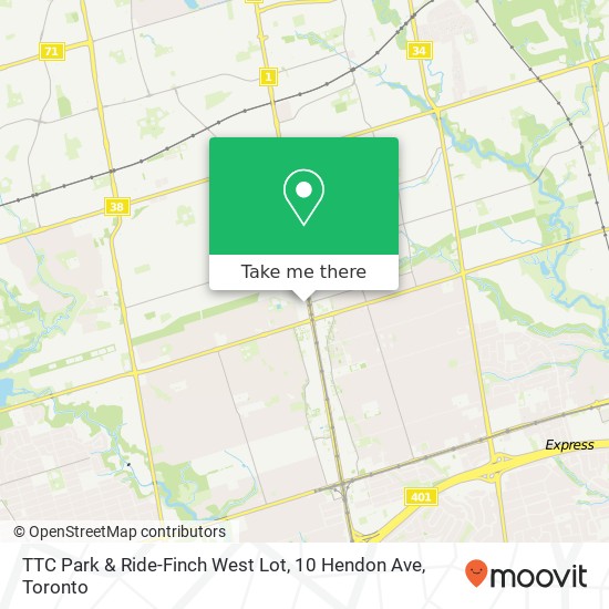 TTC Park & Ride-Finch West Lot, 10 Hendon Ave map