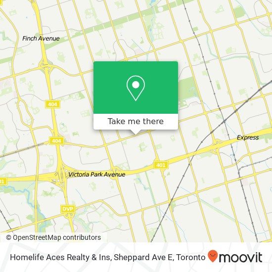 Homelife Aces Realty & Ins, Sheppard Ave E map