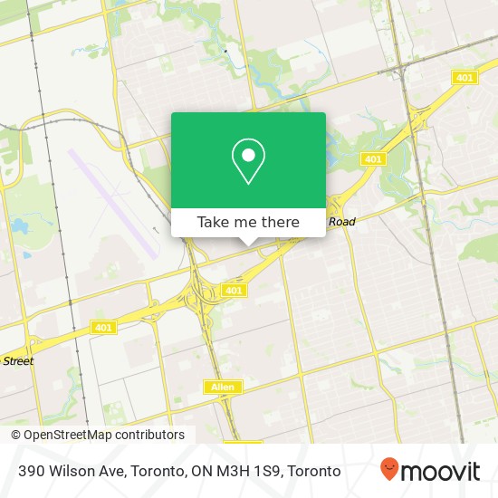 390 Wilson Ave, Toronto, ON M3H 1S9 map
