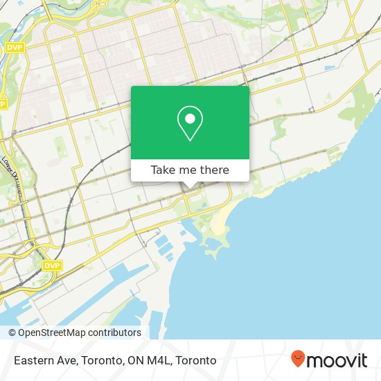 Eastern Ave, Toronto, ON M4L map