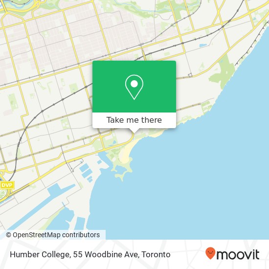 Humber College, 55 Woodbine Ave map