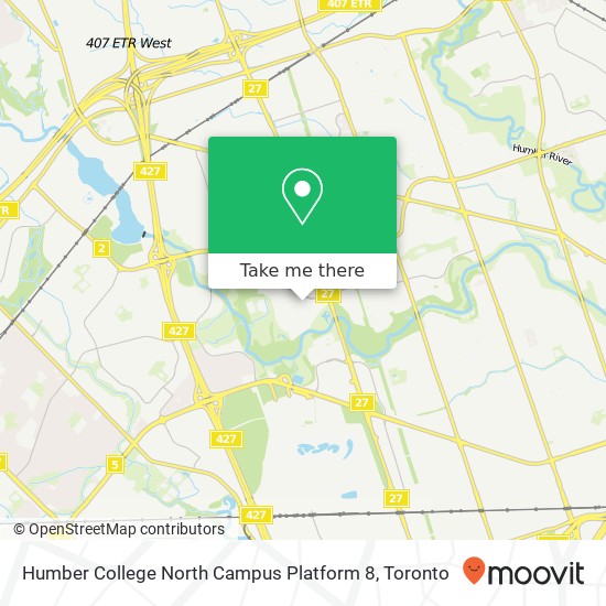 Humber College North Campus Platform 8 map