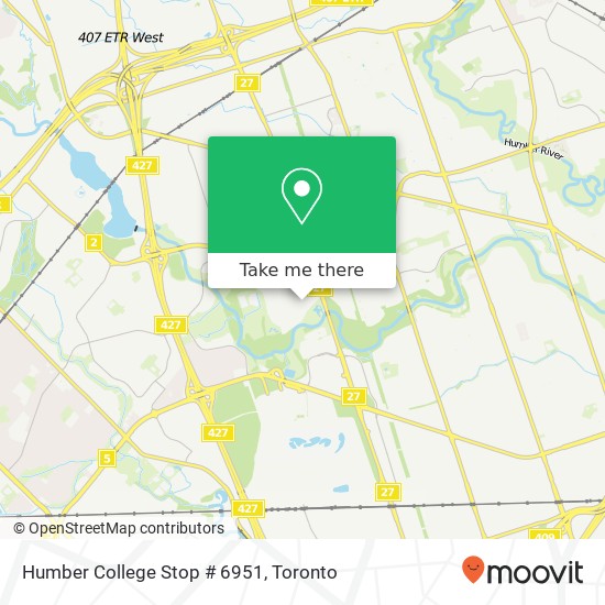 Humber College Stop # 6951 map