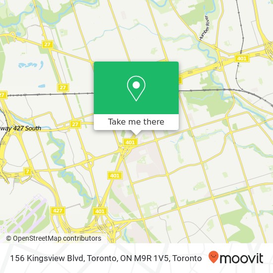 156 Kingsview Blvd, Toronto, ON M9R 1V5 map