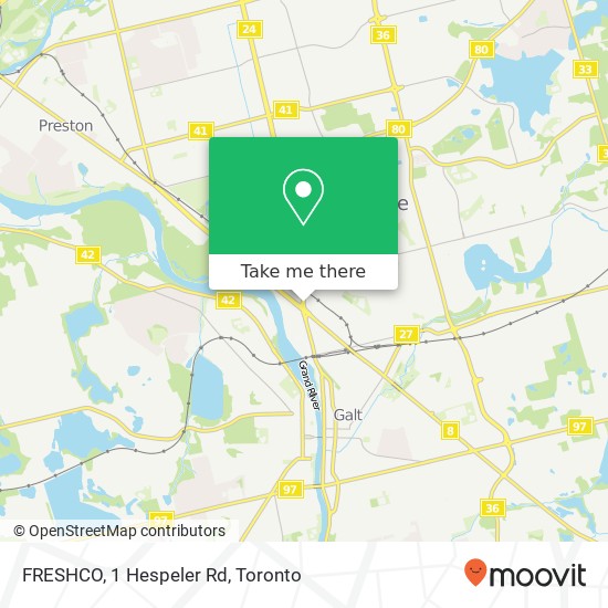 FRESHCO, 1 Hespeler Rd map