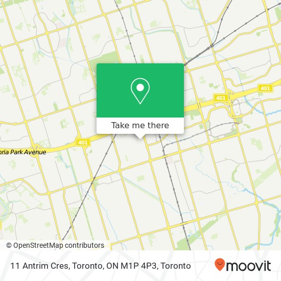11 Antrim Cres, Toronto, ON M1P 4P3 map