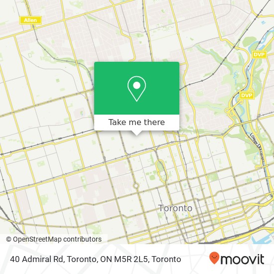 40 Admiral Rd, Toronto, ON M5R 2L5 map