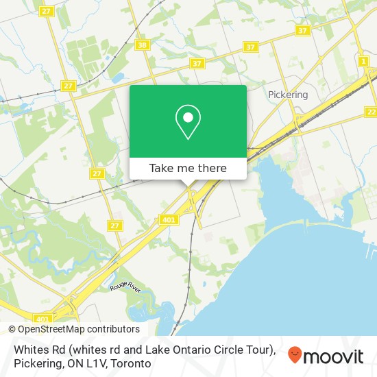 Whites Rd (whites rd and Lake Ontario Circle Tour), Pickering, ON L1V map