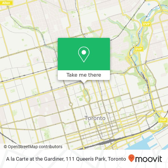 A la Carte at the Gardiner, 111 Queen's Park map