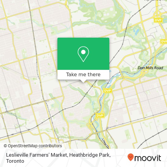 Leslieville Farmers' Market, Heathbridge Park plan