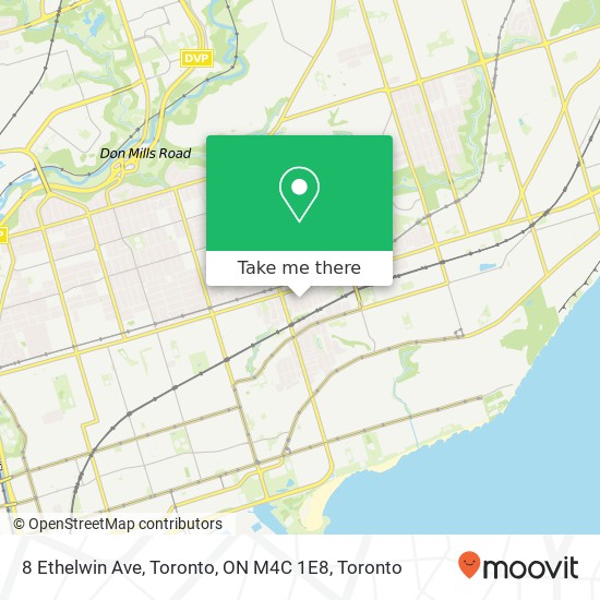 8 Ethelwin Ave, Toronto, ON M4C 1E8 map