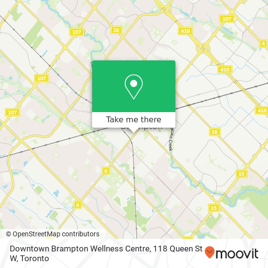 Downtown Brampton Wellness Centre, 118 Queen St W map