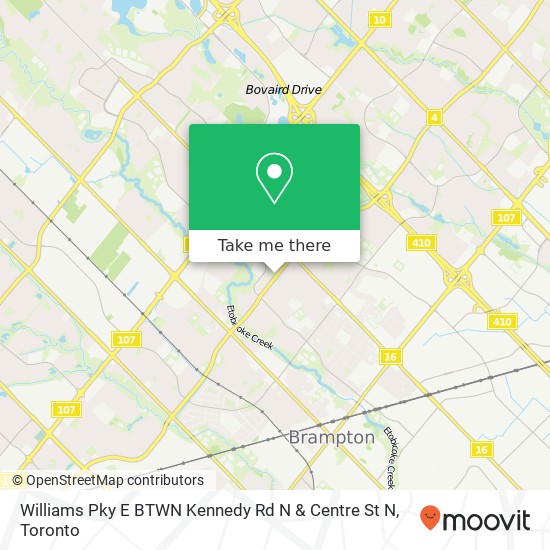 Williams Pky E BTWN Kennedy Rd N & Centre St N map